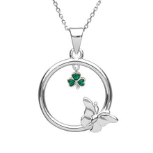 Load image into Gallery viewer, BUTTERFLY SHAMROCK PENDANT